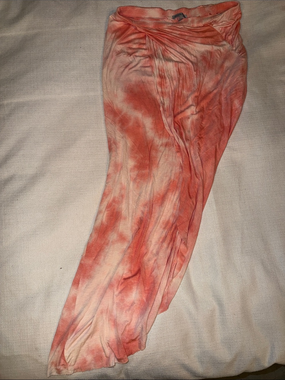 Charlotte Russe Coral Tie-Dye Midi Skirt
